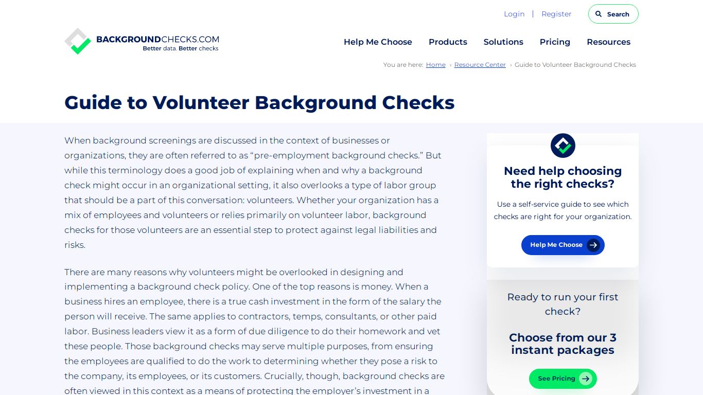 Guide to Volunteer Background Checks